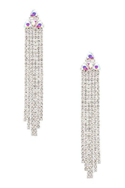 Long Rhinestone Fringe Earrings - Shop Style & More | Fresh Looks, Everyday Deals & Free Shipping