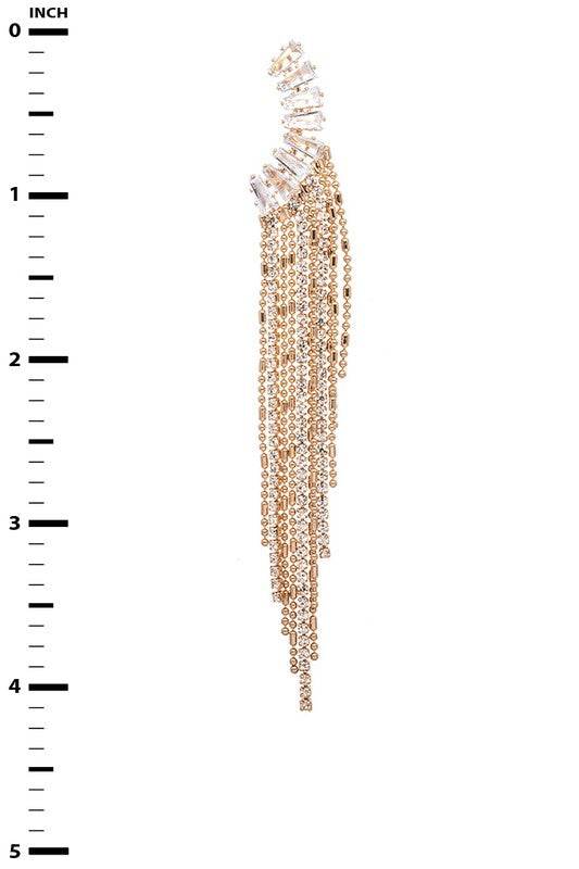 CZ Fringe Chain Drop Chandelier Earrings - Shop Style & More | Fresh Looks, Everyday Deals & Free Shipping