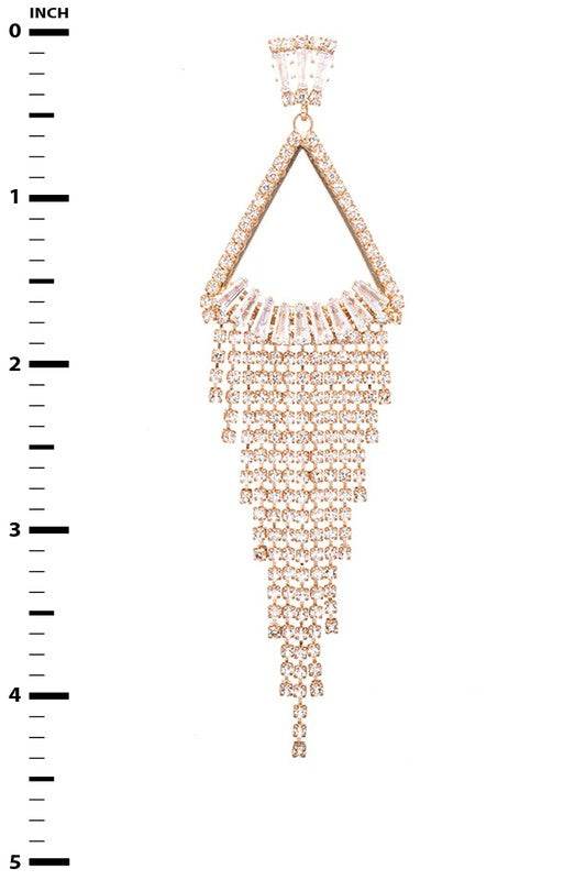 Fringe Rhinestone Drop CZ Earrings - Shop Style & More | Fresh Looks, Everyday Deals & Free Shipping