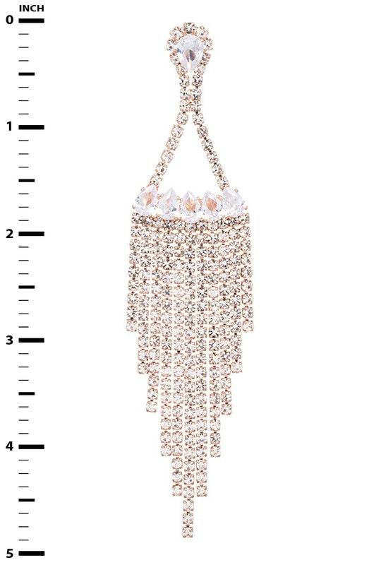 Fringe Rhinestone CZ Chandelier Earrings - Shop Style & More | Fresh Looks, Everyday Deals & Free Shipping