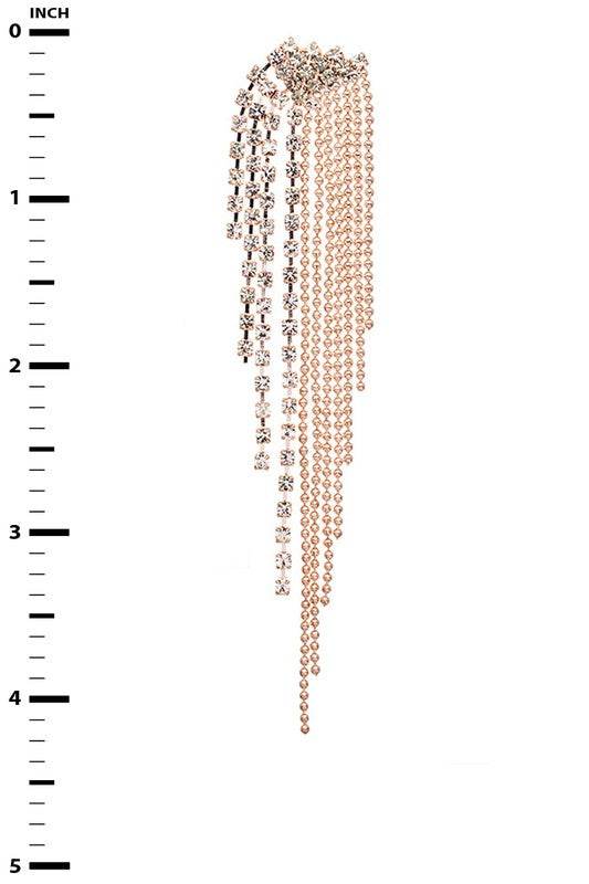 Rhinestone Fringe Chain Drop Earrings - Shop Style & More | Fresh Looks, Everyday Deals & Free Shipping
