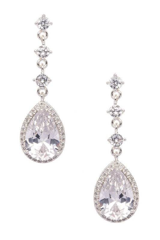 CZ Teardrop Elegant Swing Earrings - Shop Style & More | Fresh Looks, Everyday Deals & Free Shipping