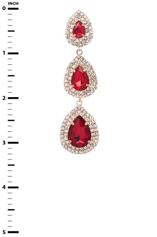 Triple Teardrop Crystal Chandelier Earrings - Shop Style & More | Fresh Looks, Everyday Deals & Free Shipping