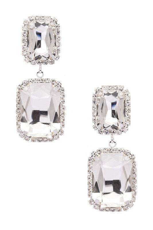 Square Drop Crystal Earrings - Shop Style & More | Fresh Looks, Everyday Deals & Free Shipping