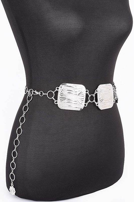 Textured Square Disk Iconic Chain Belt - Shop Style & More | Fresh Looks, Everyday Deals & Free Shipping