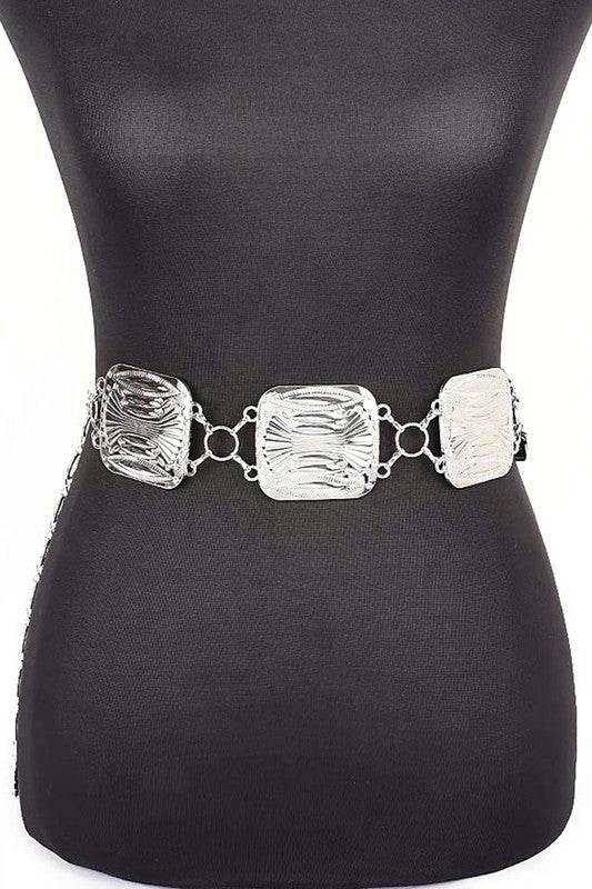 Textured Square Disk Iconic Chain Belt - Shop Style & More | Fresh Looks, Everyday Deals & Free Shipping
