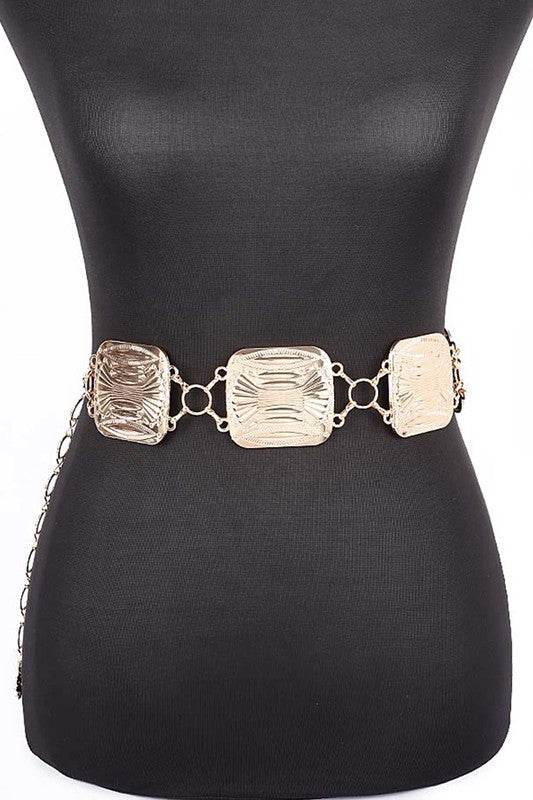 Textured Square Disk Iconic Chain Belt - Shop Style & More | Fresh Looks, Everyday Deals & Free Shipping