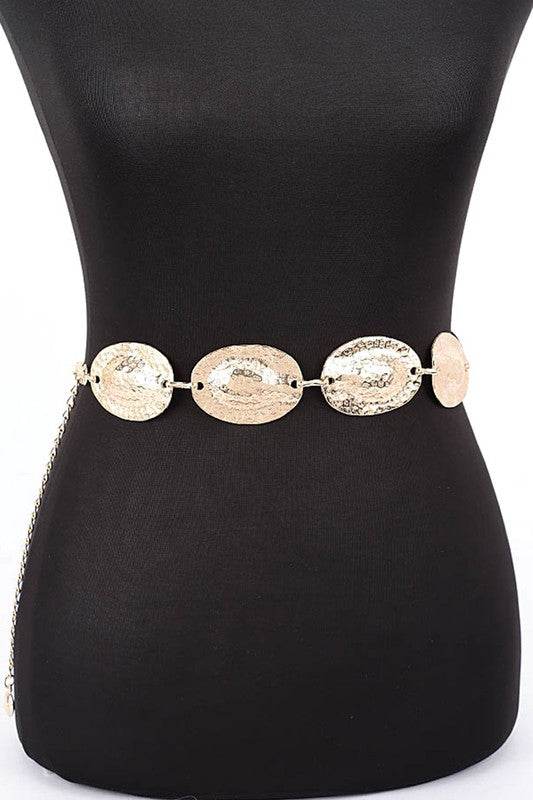 Textured Oval Disk Fashion Chain Belt - Shop Style & More | Fresh Looks, Everyday Deals & Free Shipping