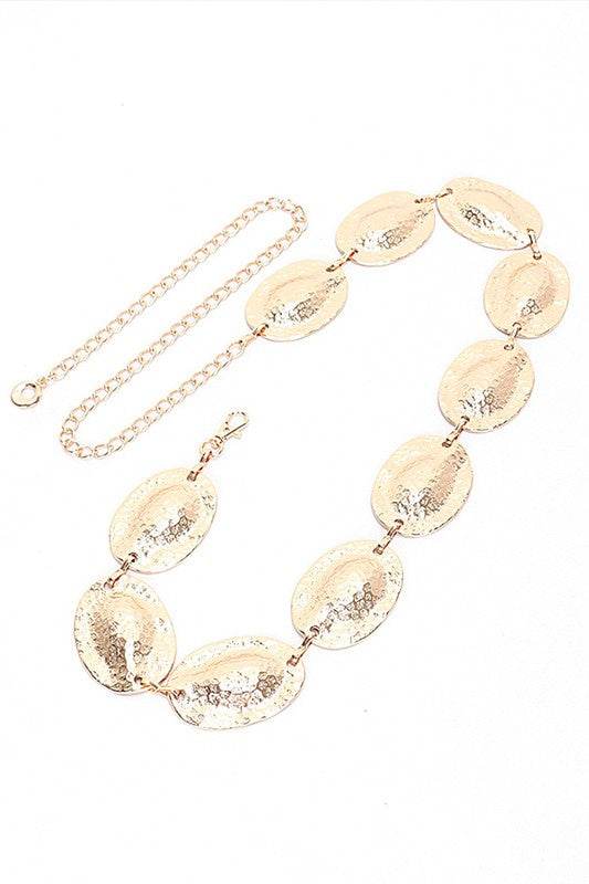 Textured Oval Disk Fashion Chain Belt - Shop Style & More | Fresh Looks, Everyday Deals & Free Shipping