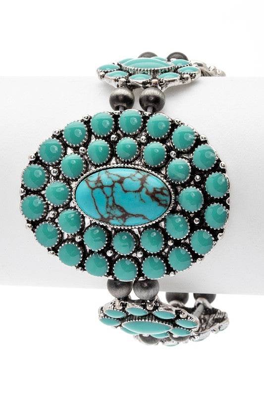 Oval Stone Western Stretch Statement Bracelet - Shop Style & More | Fresh Looks, Everyday Deals & Free Shipping