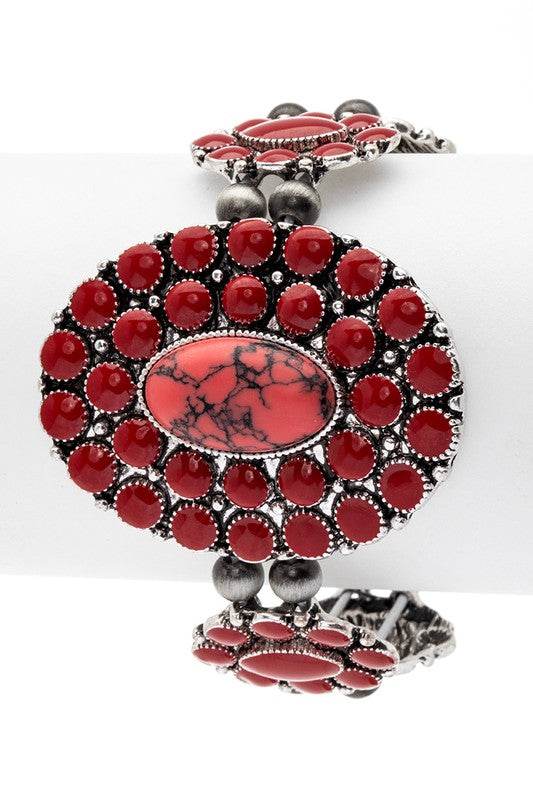 Oval Stone Western Stretch Statement Bracelet - Shop Style & More | Fresh Looks, Everyday Deals & Free Shipping