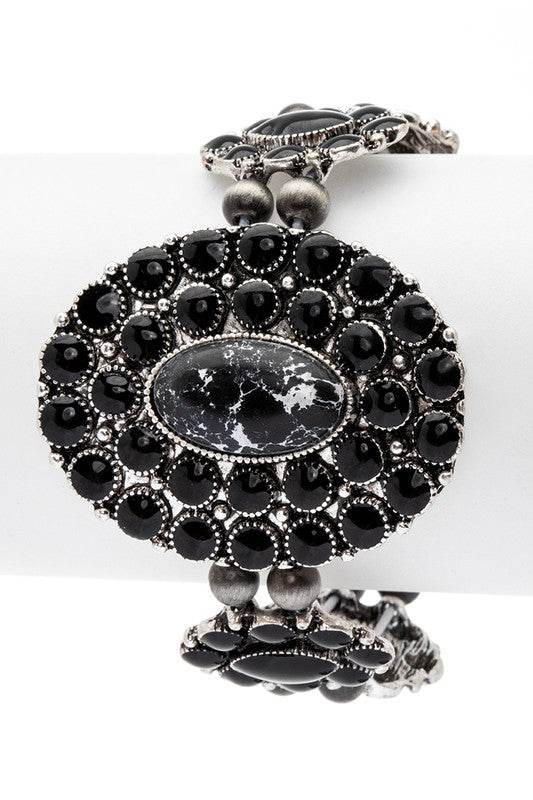Oval Stone Western Stretch Statement Bracelet - Shop Style & More | Fresh Looks, Everyday Deals & Free Shipping