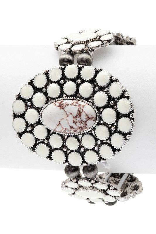 Oval Stone Western Stretch Statement Bracelet - Shop Style & More | Fresh Looks, Everyday Deals & Free Shipping