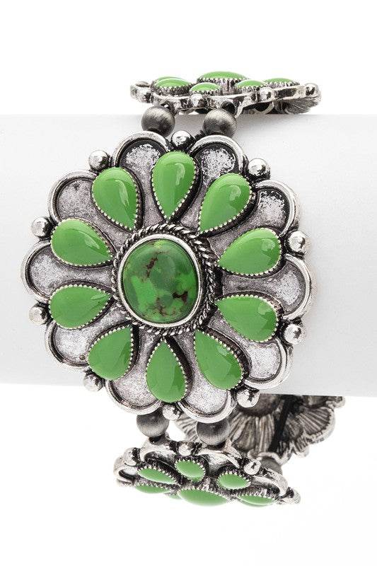 Stone Flower Western Stretch Bracelet - Shop Style & More | Fresh Looks, Everyday Deals & Free Shipping