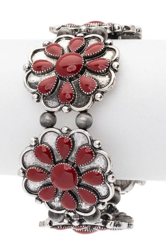 Stone Flower Western Stretch Bracelet - Shop Style & More | Fresh Looks, Everyday Deals & Free Shipping