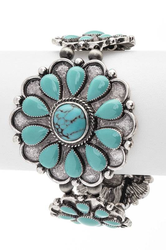 Stone Flower Western Stretch Bracelet - Shop Style & More | Fresh Looks, Everyday Deals & Free Shipping