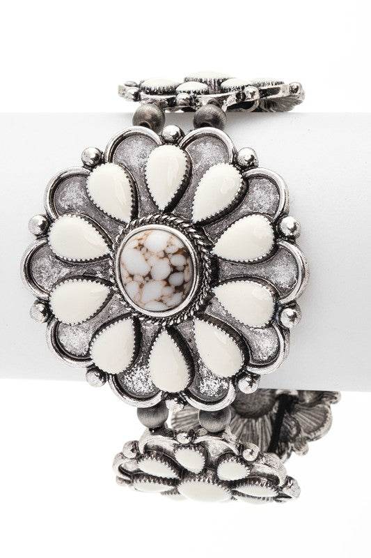 Stone Flower Western Stretch Bracelet - Shop Style & More | Fresh Looks, Everyday Deals & Free Shipping