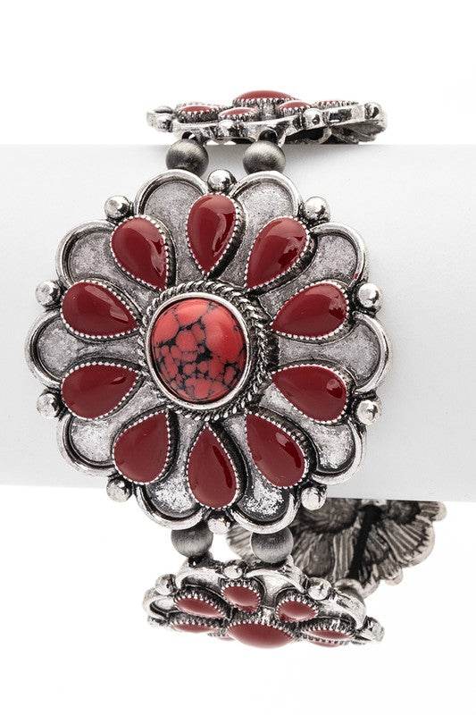 Stone Flower Western Stretch Bracelet - Shop Style & More | Fresh Looks, Everyday Deals & Free Shipping