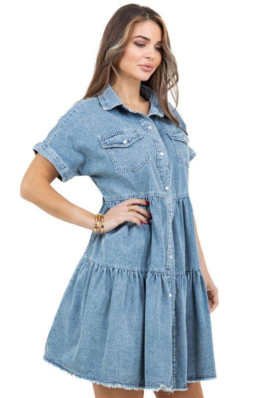 WOMEN FASHION DENIM DRESS - Shop Style & More | Fresh Looks, Everyday Deals & Free Shipping
