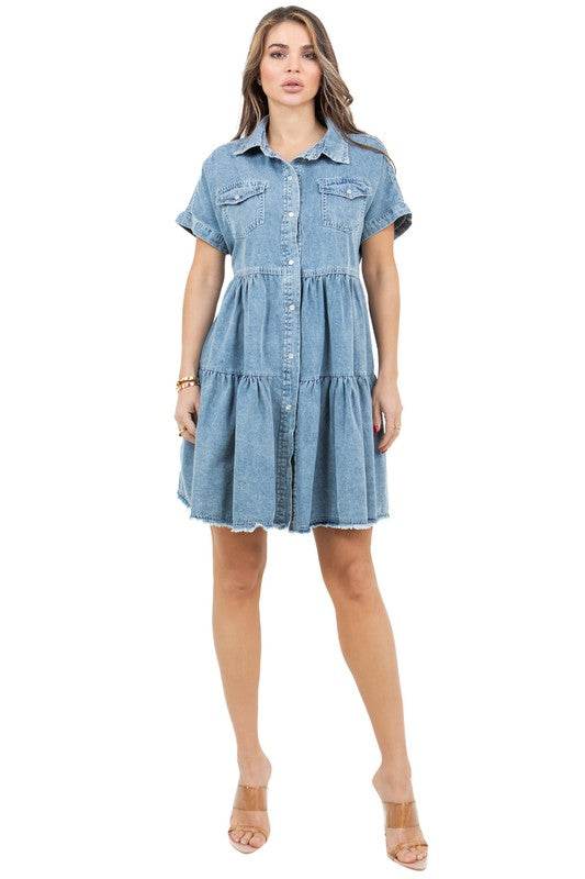 WOMEN FASHION DENIM DRESS - Shop Style & More | Fresh Looks, Everyday Deals & Free Shipping