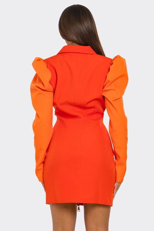 Two-Tone Orange Zip-Up Dress - Shop Style & More | Fresh Looks, Everyday Deals & Free Shipping