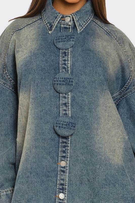 Oversized Denim Button-Up Shirt - Shop Style & More | Fresh Looks, Everyday Deals & Free Shipping
