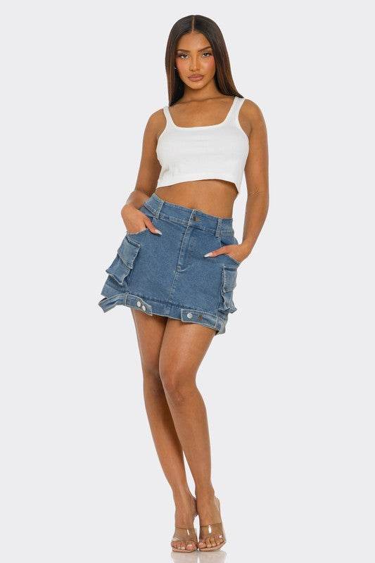 Utility Denim Maxi Skirt - Shop Style & More | Fresh Looks, Everyday Deals & Free Shipping
