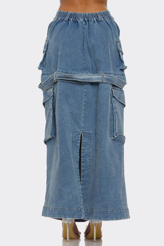 Utility Denim Maxi Skirt - Shop Style & More | Fresh Looks, Everyday Deals & Free Shipping