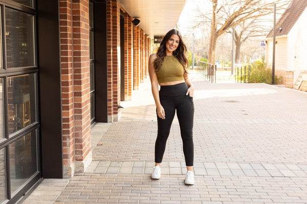 Tummy Control Full Length Leggings with Pockets - Shop Style & More | Fresh Looks, Everyday Deals & Free Shipping