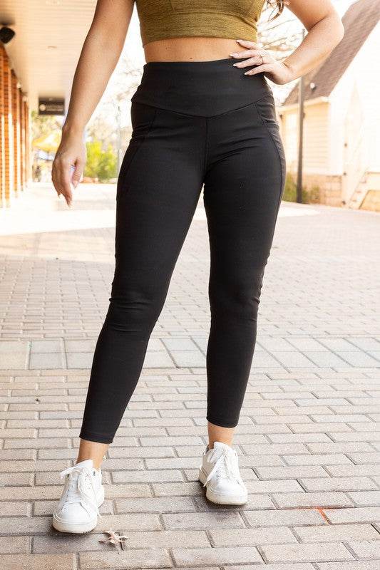 Tummy Control Full Length Leggings with Pockets - Shop Style & More | Fresh Looks, Everyday Deals & Free Shipping