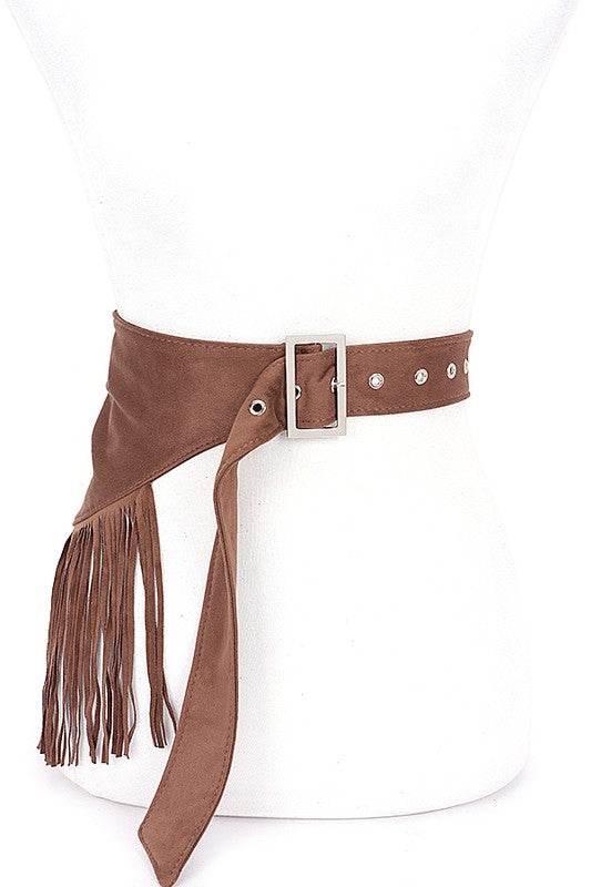 Faux Suede Fringe Western Belt - Shop Style & More | Fresh Looks, Everyday Deals & Free Shipping