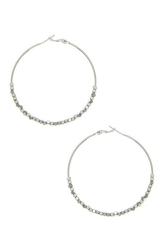 60MM Dainty Nugget Slider Hoop Earrings - Shop Style & More | Fresh Looks, Everyday Deals & Free Shipping