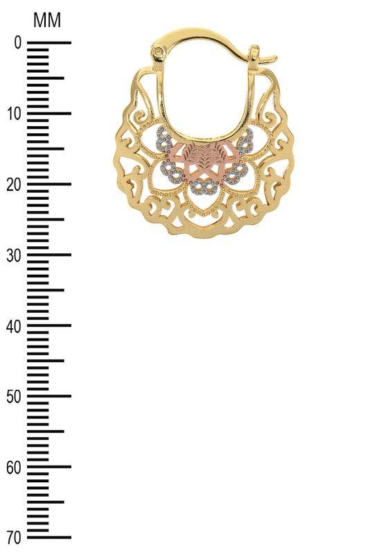 3 Tone Laser Cut Iconic Hoop Earrings - Shop Style & More | Fresh Looks, Everyday Deals & Free Shipping