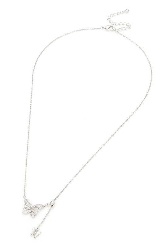 Double Butterfly Charm CZ Pendant Necklace - Shop Style & More | Fresh Looks, Everyday Deals & Free Shipping