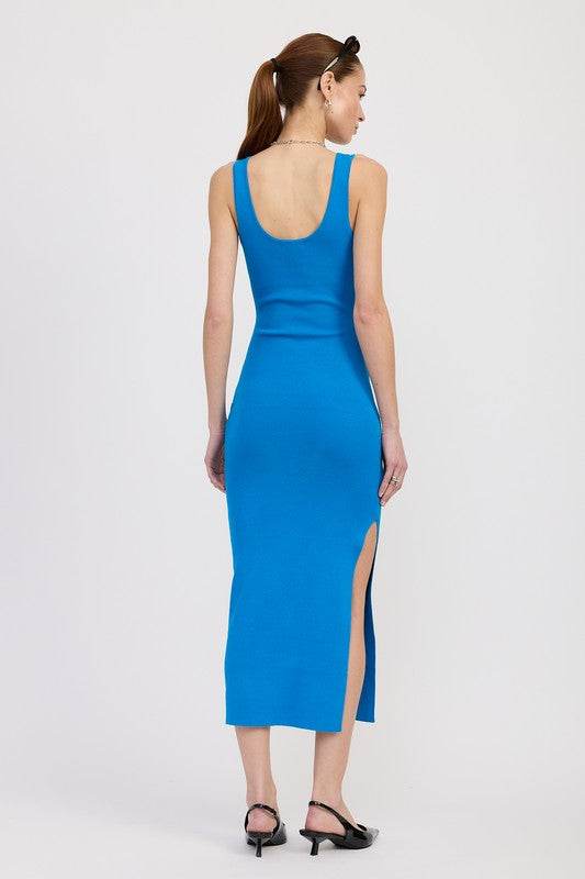 FRONT KNOT MIDI DRESS WITH CUTOUT - Shop Style & More | Fresh Looks, Everyday Deals & Free Shipping