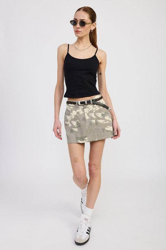 BELTED MINI CAMO SKIRT - Shop Style & More | Fresh Looks, Everyday Deals & Free Shipping