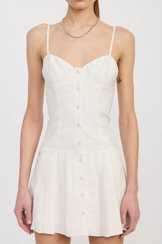 SPAGHETTI STRAP PLEATED MINI DRESS - Shop Style & More | Fresh Looks, Everyday Deals & Free Shipping