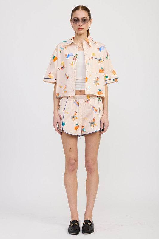 CROPPED OVERSIZE BUTTON UP TOP - Shop Style & More | Fresh Looks, Everyday Deals & Free Shipping