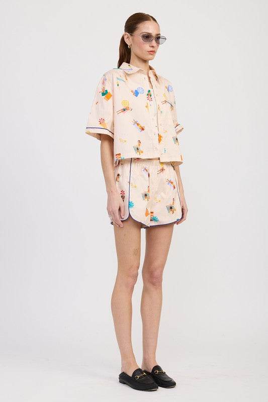 CROPPED OVERSIZE BUTTON UP TOP - Shop Style & More | Fresh Looks, Everyday Deals & Free Shipping