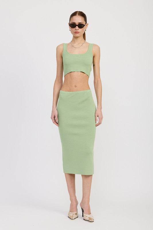 MID PENCIL SKIRT WITH SLIT - Shop Style & More | Fresh Looks, Everyday Deals & Free Shipping
