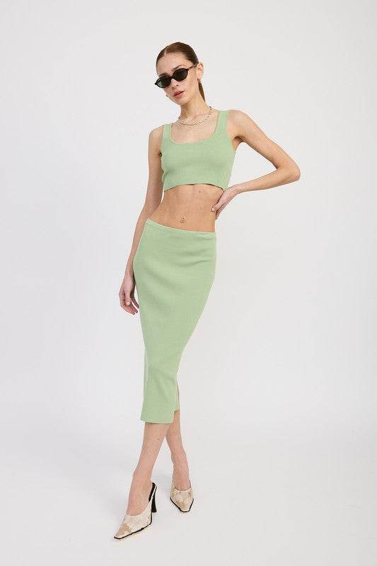 MID PENCIL SKIRT WITH SLIT - Shop Style & More | Fresh Looks, Everyday Deals & Free Shipping