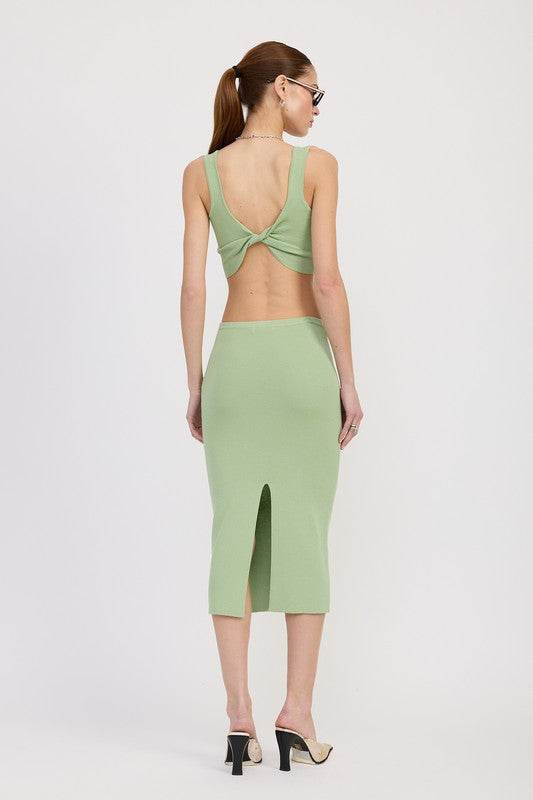 MID PENCIL SKIRT WITH SLIT - Shop Style & More | Fresh Looks, Everyday Deals & Free Shipping
