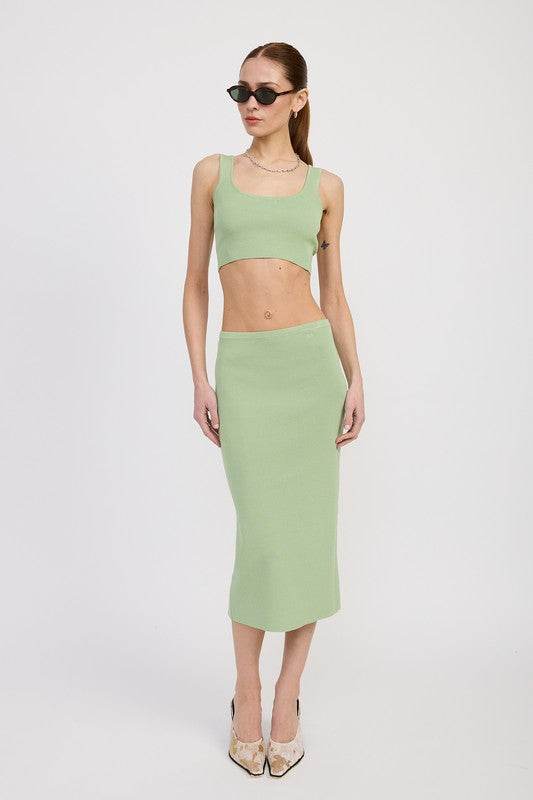 MID PENCIL SKIRT WITH SLIT - Shop Style & More | Fresh Looks, Everyday Deals & Free Shipping