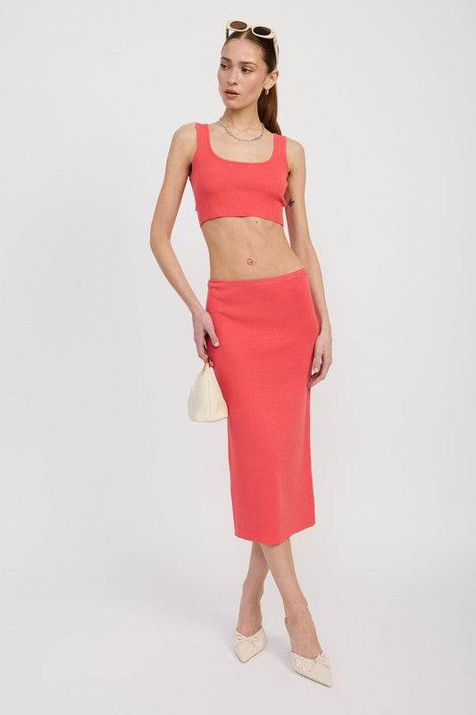 MID PENCIL SKIRT WITH SLIT - Shop Style & More | Fresh Looks, Everyday Deals & Free Shipping