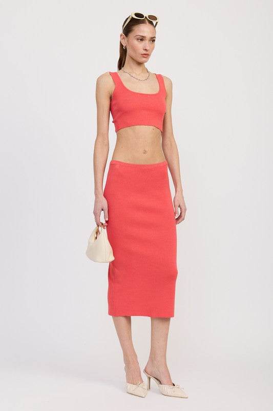 MID PENCIL SKIRT WITH SLIT - Shop Style & More | Fresh Looks, Everyday Deals & Free Shipping
