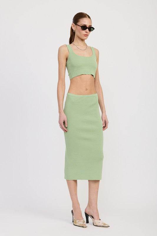 MID PENCIL SKIRT WITH SLIT - Shop Style & More | Fresh Looks, Everyday Deals & Free Shipping