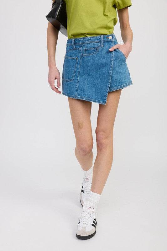 WRAPPED ASYMMETRICAL DENIM SKIRT - Shop Style & More | Fresh Looks, Everyday Deals & Free Shipping