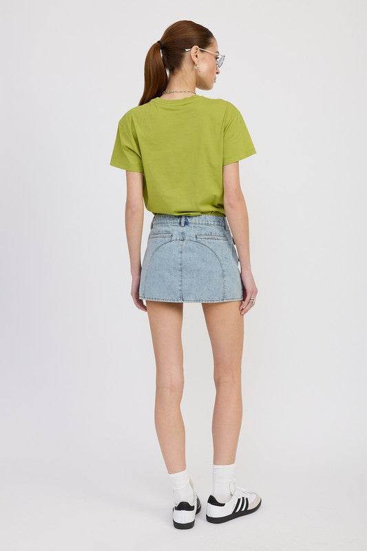 LOW WAIST DENIM MINI SKIRT WITH POCKETS - Shop Style & More | Fresh Looks, Everyday Deals & Free Shipping