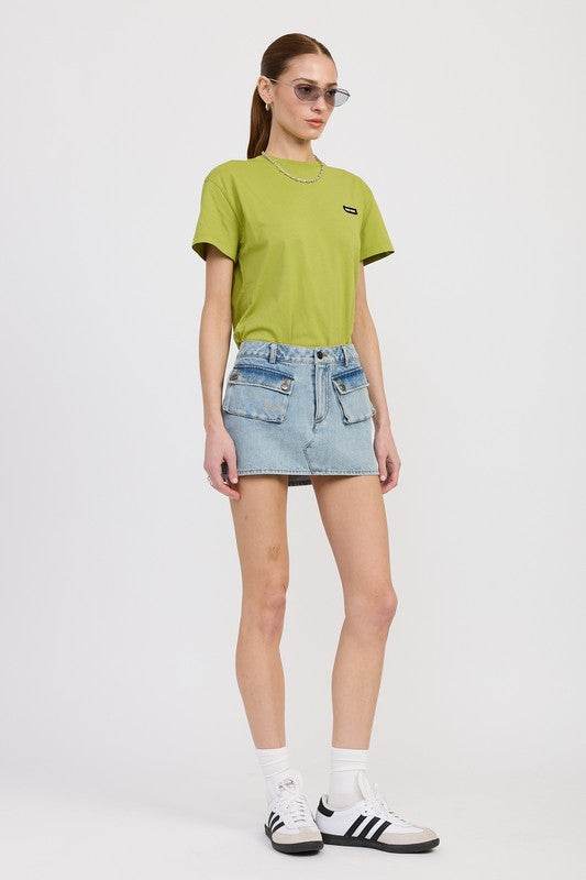 LOW WAIST DENIM MINI SKIRT WITH POCKETS - Shop Style & More | Fresh Looks, Everyday Deals & Free Shipping