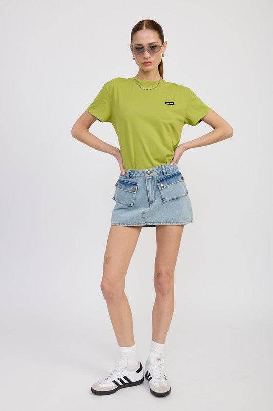 LOW WAIST DENIM MINI SKIRT WITH POCKETS - Shop Style & More | Fresh Looks, Everyday Deals & Free Shipping